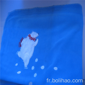 Couverture polaire anti boulochage avec broderie